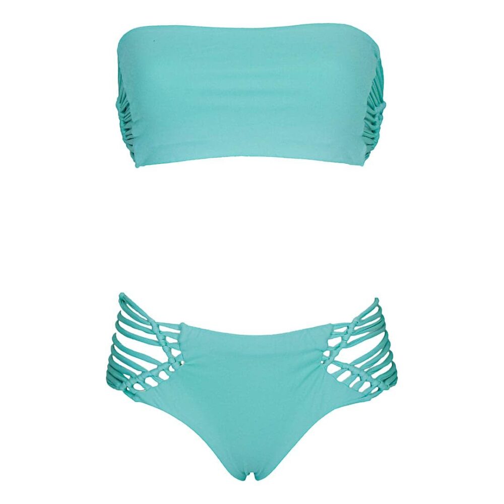 Macrame High Waisted Strapless Bikini