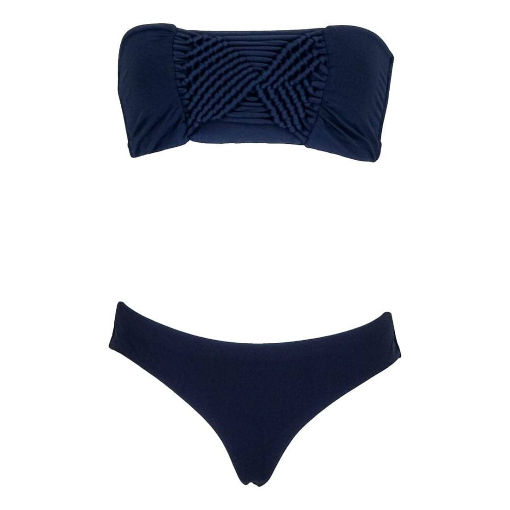 Strapless Macrame Thong Bikini
