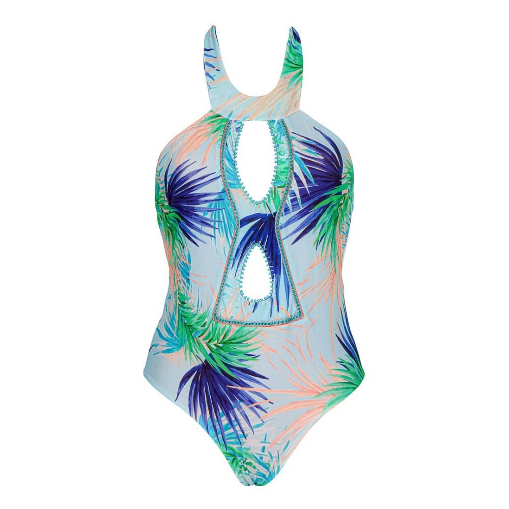 Jungle Leaves Embroidered One Piece
