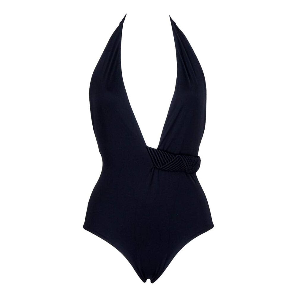 Black Macrame Back One Piece