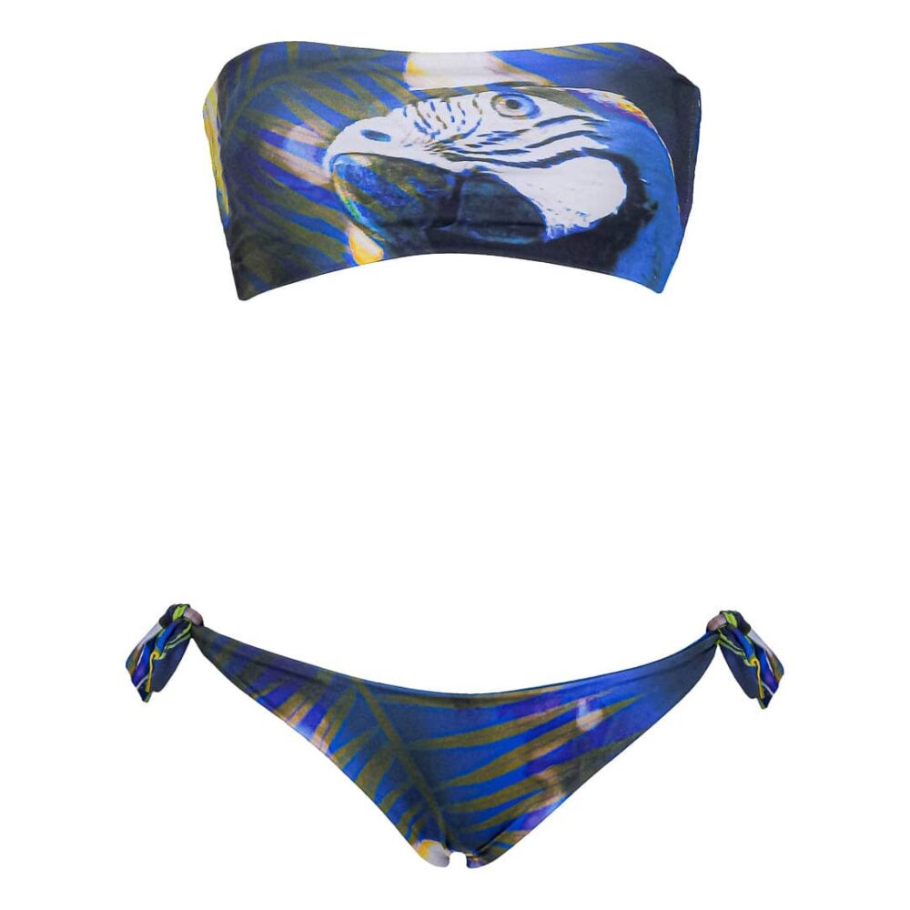 Parrot Strapless Macrame Bikini