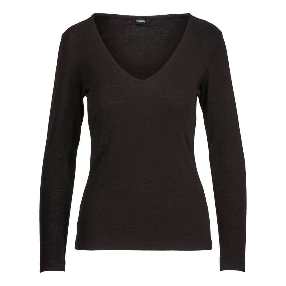Silk & Wool V Neck Top