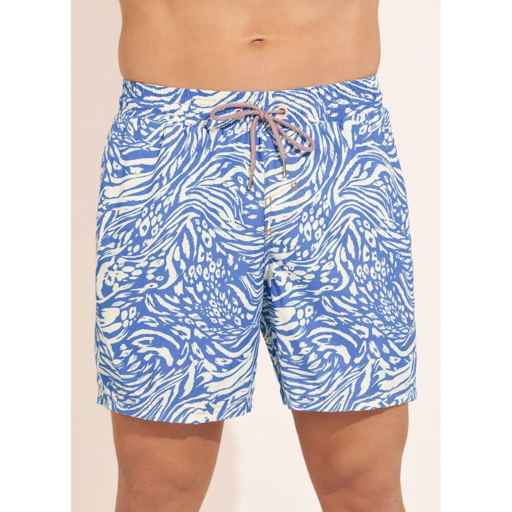 Blue Zebra Swim Trunks
