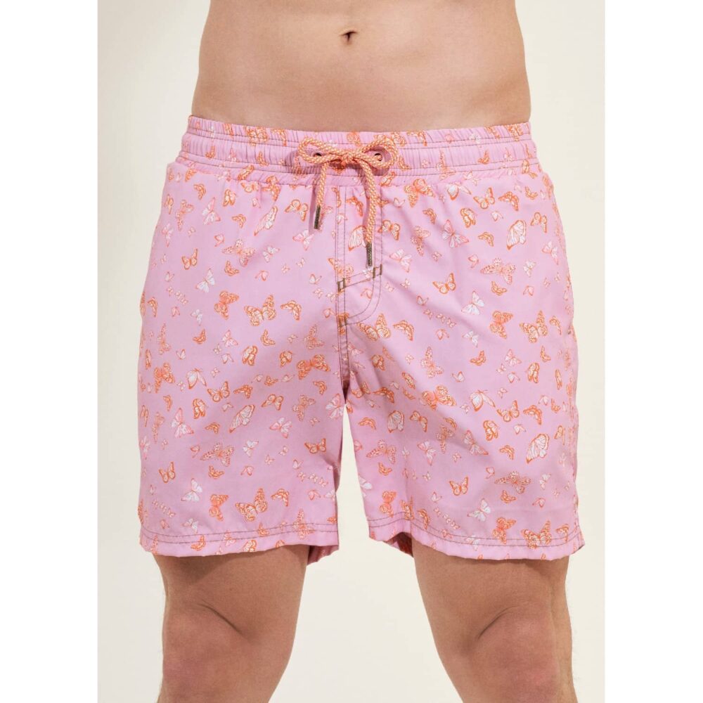 Pink Butterfly Swim Trunks