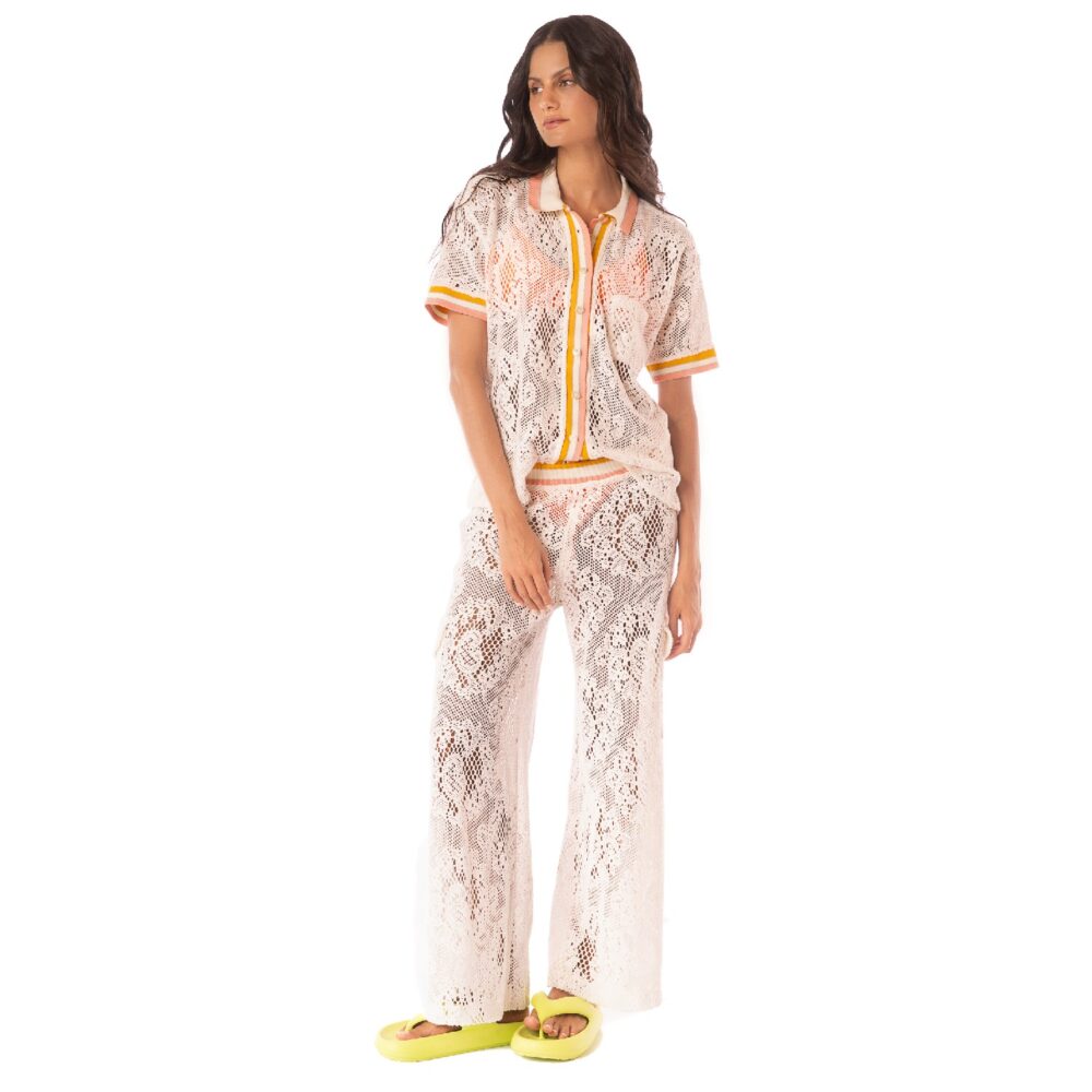 Crochet Flowery Shirt & Pants