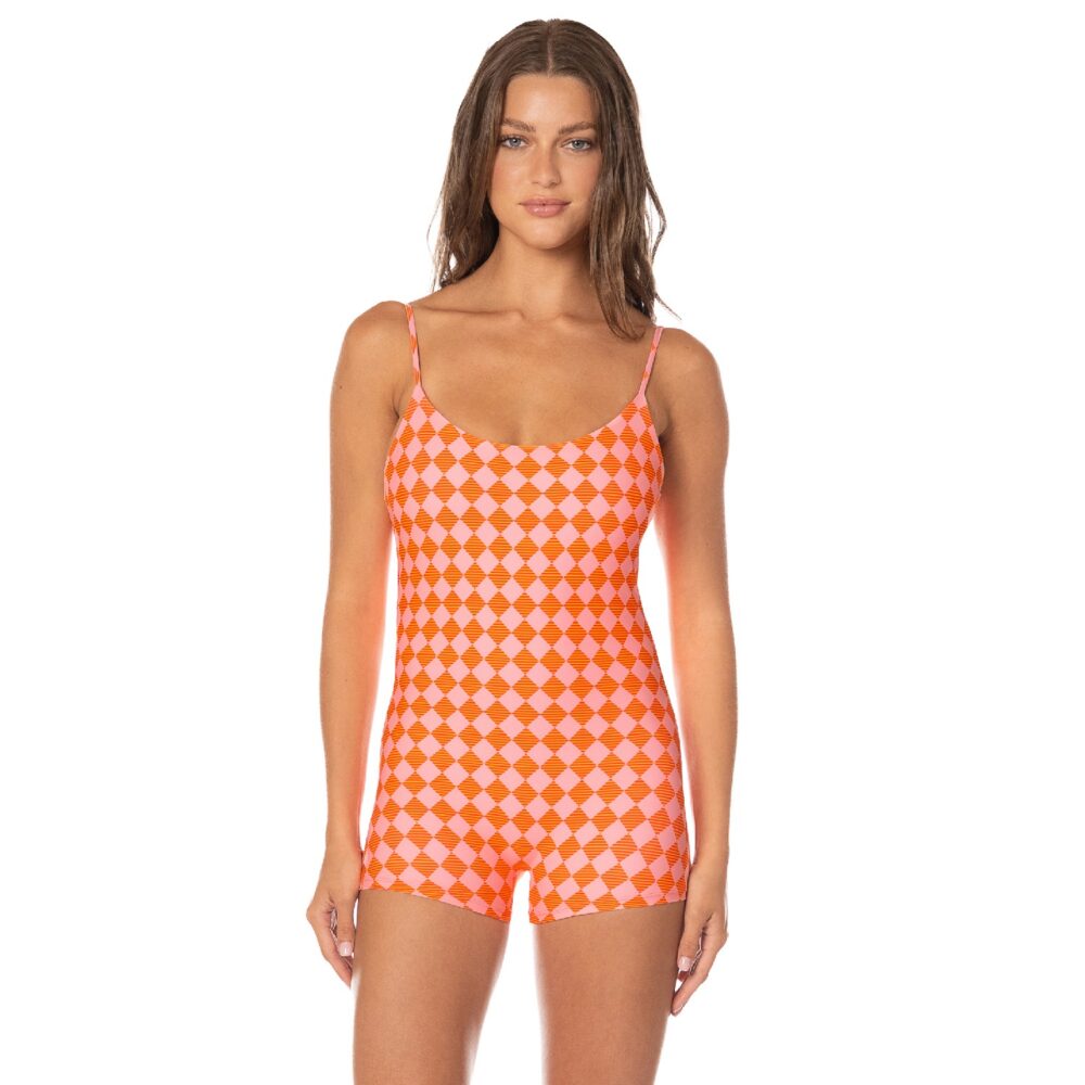 Sunset Grid Haze One Piece